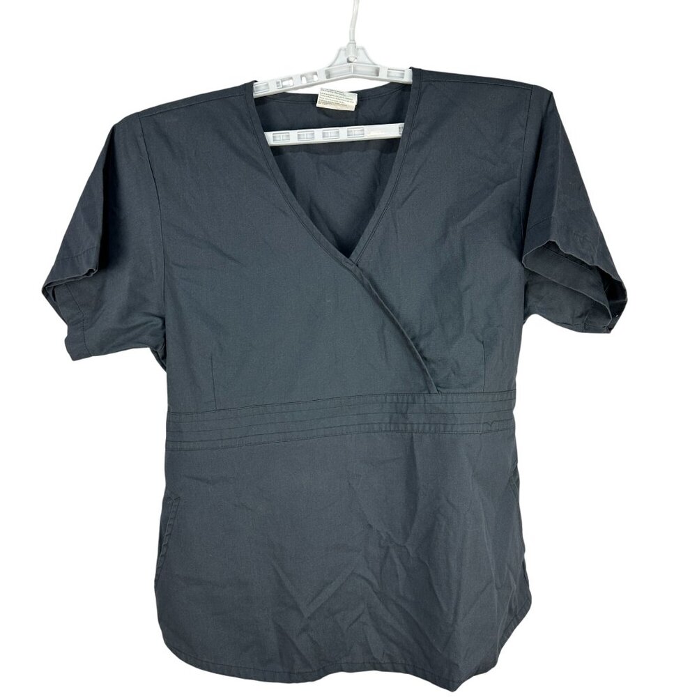Allheart Scrub Classics Wrap Obi Top Size 2XL Gray Lightweight